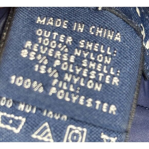 Polo Ralph Lauren Golf Women’s Size Large Reversible Puffer Vest Navy Blue Gold - Picture 11 of 13